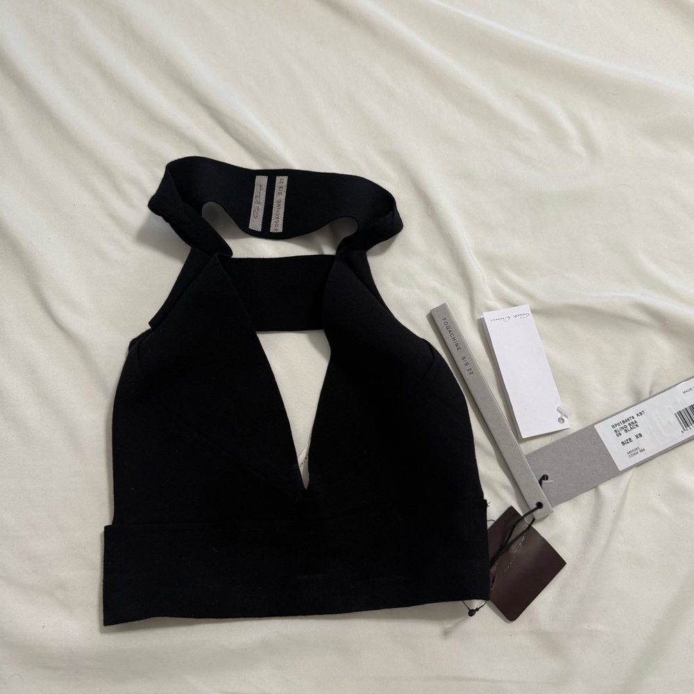 NWT RICK OWENS FW23 LUXOR SLING BRA IN BLACK STRETCH VISCOSE KNIT/XS - Picture 9 of 11